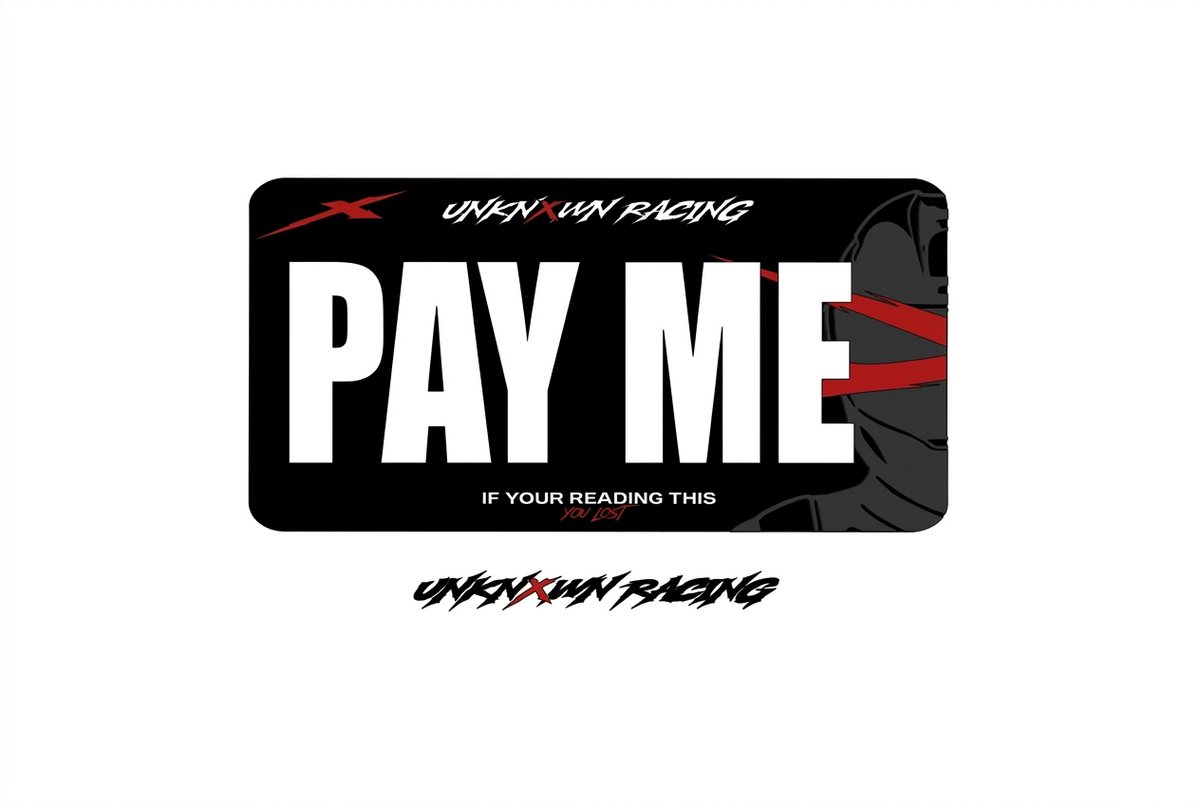 “PAY ME” plate
