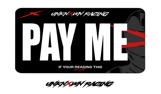 “PAY ME” plate
